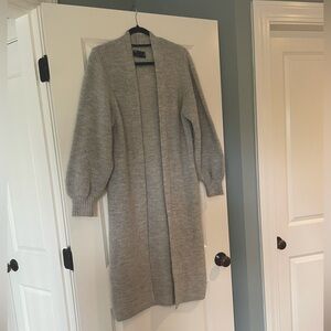 ASOS Design maxi edge to edge cardigan in grey